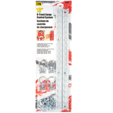 Erickson Straps & Tie Downs 09129 18" Aluminum O-Track Kit W/ 2 Pk Tracks & 4 Pk Rings
