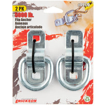 Load image into Gallery viewer, Erickson Straps &amp; Tie Downs 09170 2 Pk 5000 Lb Wire Flip Ring Anchor