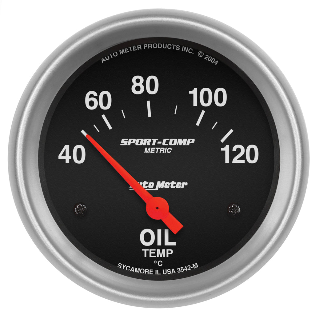 AutoMeter 3542-M GAUGE, OIL TEMP, 2 5/8", 40-120?F, ELECTRIC, SPORT-COMP