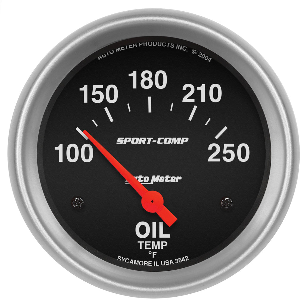 AutoMeter 3542 GAUGE, OIL TEMP, 2 5/8", 100-250?F, ELECTRIC, SPORT-COMP