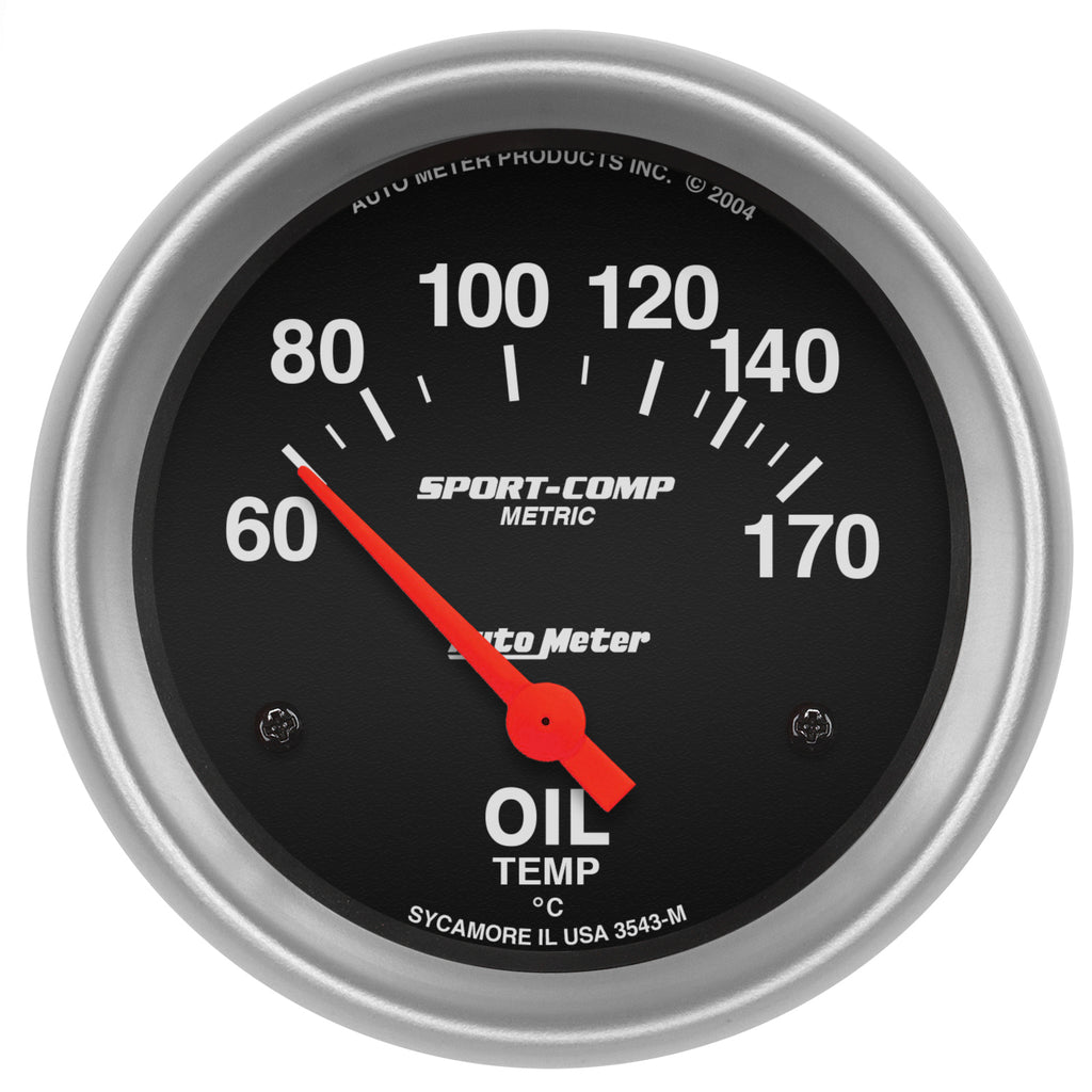 AutoMeter 3543-M GAUGE, OIL TEMP, 2 5/8", 60-170?F, ELECTRIC, SPORT-COMP
