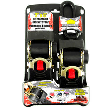 Load image into Gallery viewer, Erickson Straps &amp; Tie Downs 34414 2 Pk 2"X6' 4000 Lb Re-Tractable Ratchet Tie Downs Black