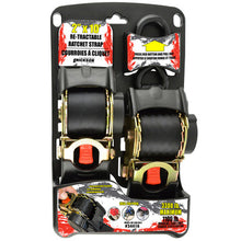 Load image into Gallery viewer, Erickson Straps &amp; Tie Downs 34416 2 Pk 2"X10' 3300 Lb Re-Tractable Ratchet Tie Downs Black