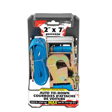 Erickson Straps & Tie Downs 38503 2"X7' 5,000 Lb Car Tie Down
