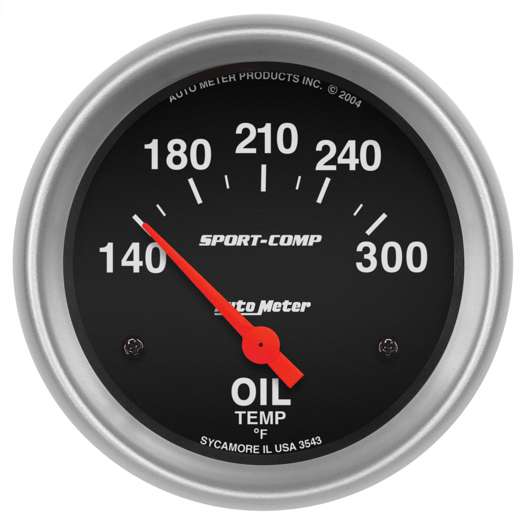 AutoMeter 3543 GAUGE, OIL TEMP, 2 5/8", 140-300?F, ELECTRIC, SPORT-COMP