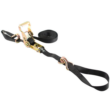 Erickson Straps & Tie Downs 51314 1"X15' 3000 Lb Ratchet Dbl J Hks W/ Floating Ring Bulk Black