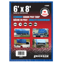 Load image into Gallery viewer, Erickson Straps &amp; Tie Downs 57000 6&#39;X8&#39; Blue Economy Poly Tarp