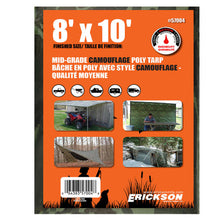 Load image into Gallery viewer, Erickson Straps &amp; Tie Downs 57004 8&#39;X10&#39; Camo Mid Grade Poly Tarp