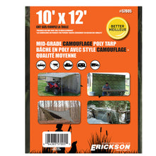 Load image into Gallery viewer, Erickson Straps &amp; Tie Downs 57005 10'X12' Camo Mid Grade Poly Tarp
