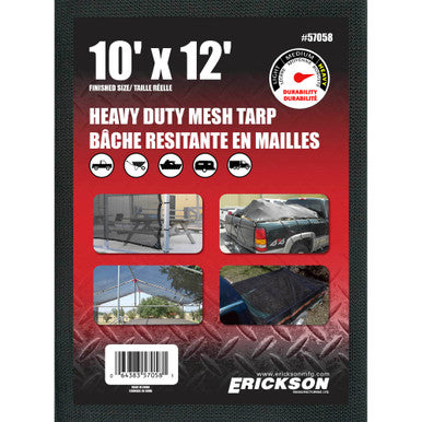 Erickson Straps & Tie Downs 57058 10"X12" Heavy Duty "Mesh" Tarp
