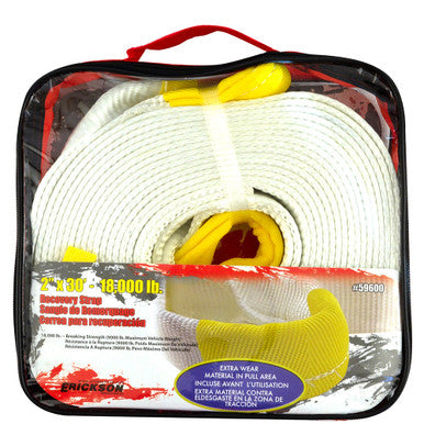 Erickson Straps & Tie Downs 59600 2"X30' 18,000 Lb Recovery Strap Bulk W/ Carry Bag