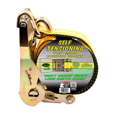 Erickson Straps & Tie Downs 62027 2" X 27' Self Tensioning Ratchet W/ Double J Hooks