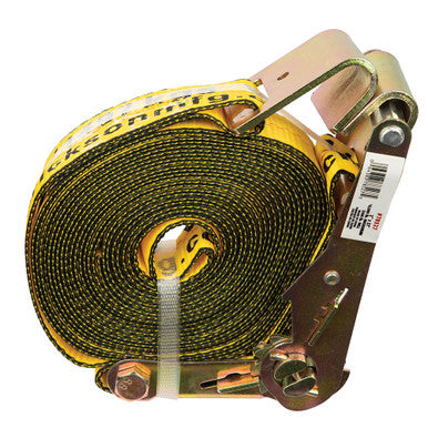 Erickson Straps & Tie Downs 78527 2"X27' 10,000 Lb Ratchet Strap W/Flat Hks W/ Steel Handle Bulk