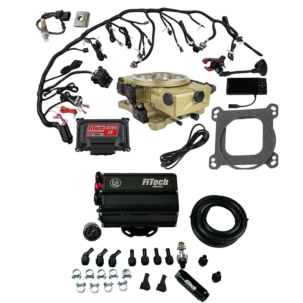 FiTech Fuel Injection 35571 Retro LS 650 HP Classic Gold EFI System Master Kit
