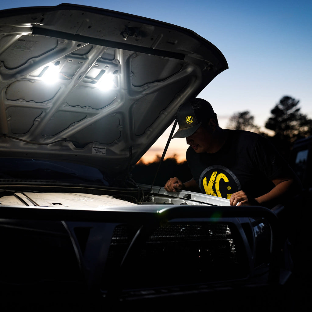 KC HiLiTES 355 KC Cyclone V2 LED Under Hood 2-Light System Universal
