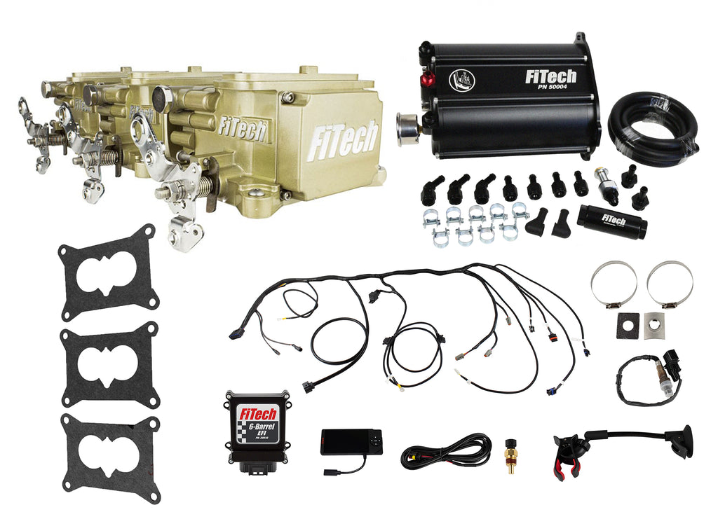FiTech Fuel Injection 35610 Go EFI 3x2 Tri Power 600 HP Classic Gold EFI System
