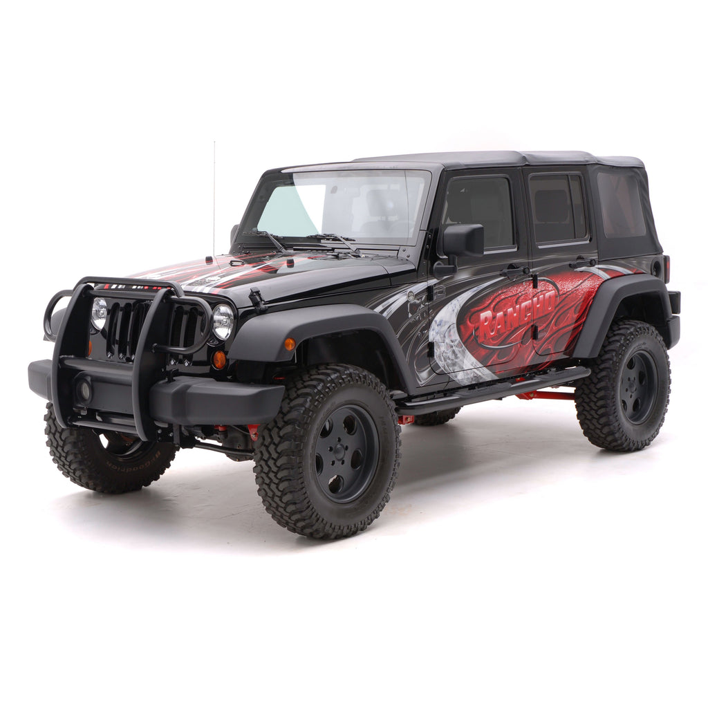 ARIES 35700 3" Round Black Steel Side Bars, Select Jeep Wrangler JK Unlimited for Select Jeep Wrangler