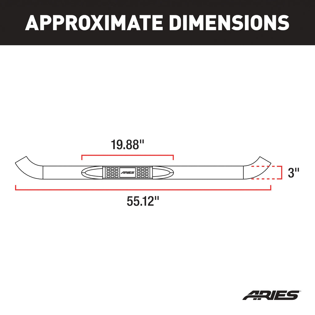 ARIES 35800-2 3in. Round Polished Stainless Side Bars; Select Jeep Wrangler JK - Truck Part Superstore