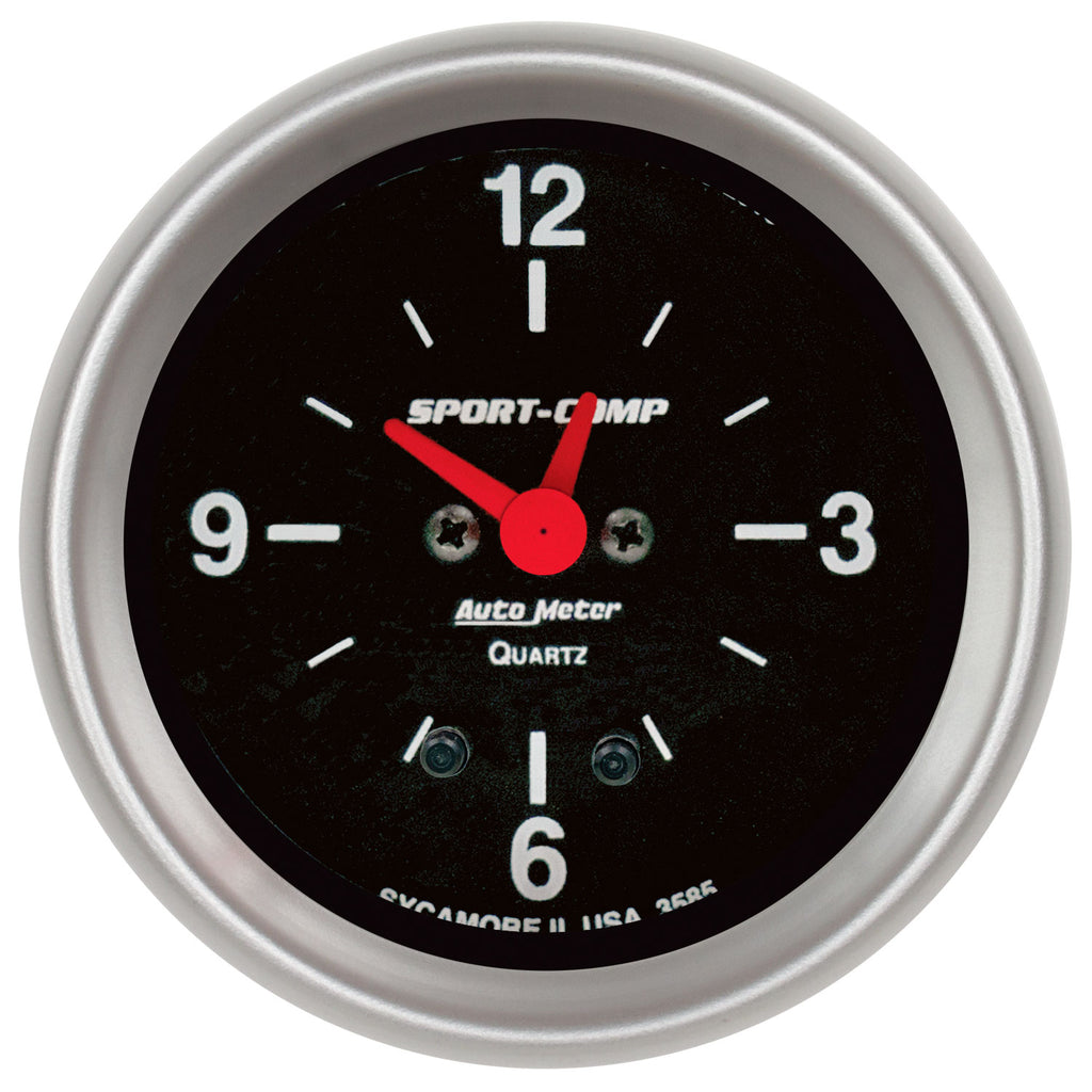 AutoMeter 3585 GAUGE, CLOCK, 2 5/8", 12HR, ANALOG, SPORT-COMP