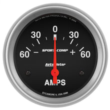 Load image into Gallery viewer, AutoMeter 3586 GAUGE, AMMETER, 2 5/8", 60A, ELECTRIC, SPORT-COMP
