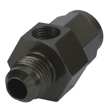 Load image into Gallery viewer, Derale 35920 Aluminum Swivel Fitting -6AN Male x -6AN Female w/ 1/8" Side Port, Blue Anodized