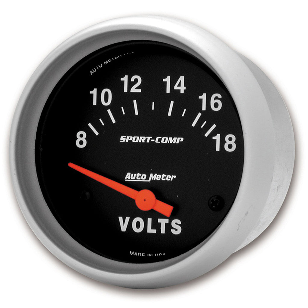 AutoMeter 3592 GAUGE, VOLTMETER, 2 5/8", 18V, ELECTRIC, SPORT-COMP