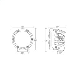 Rigid Industries 36402 360-SERIES 4in. OFF-ROAD LAMP; SPOT BEAM; RGBW BACKLIGHT; SET/2
