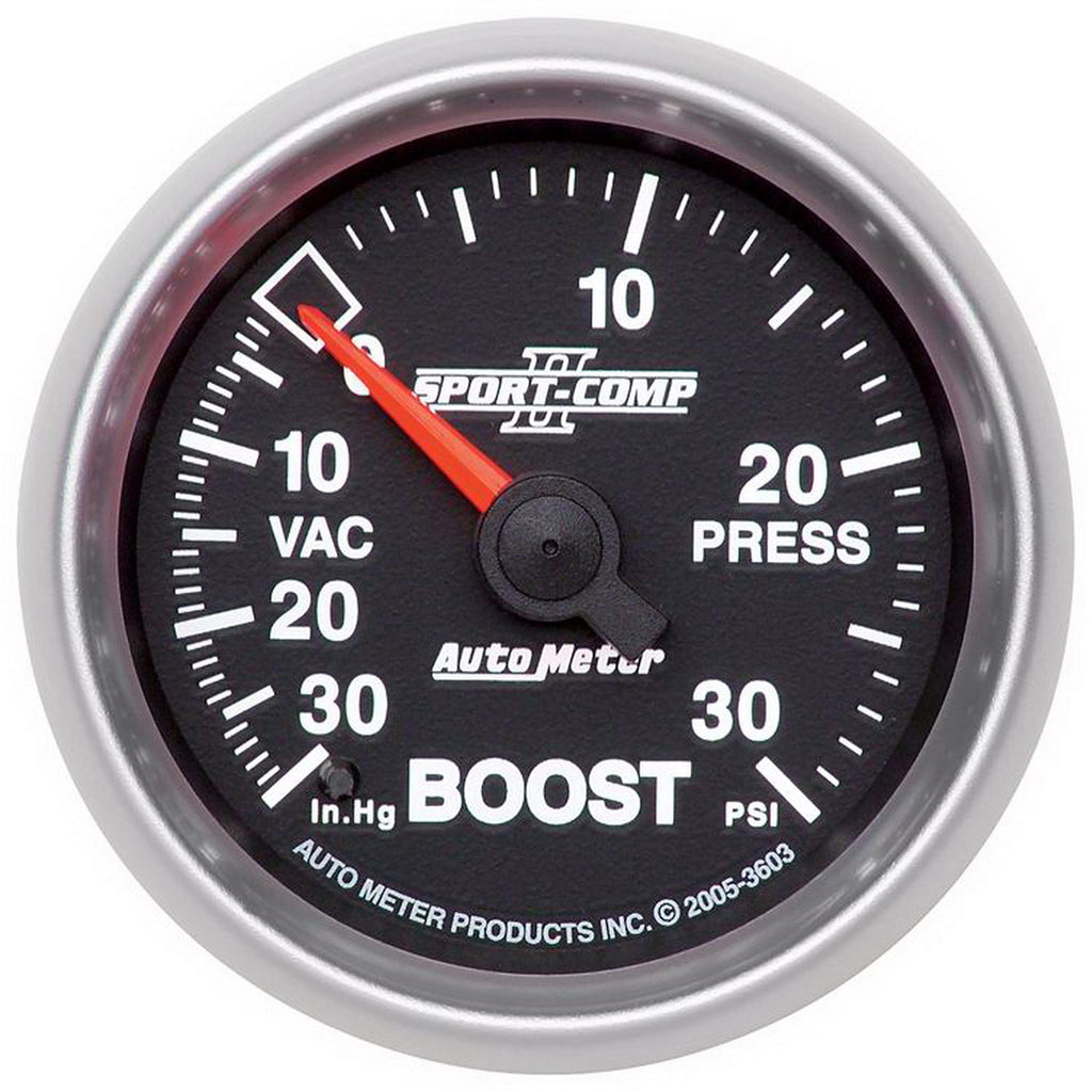 AutoMeter 3603 GAUGE, VAC/BOOST, 2 1/16", 30INHG-30PSI, MECHANICAL, SPORT-COMP II