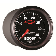 Load image into Gallery viewer, AutoMeter 3604-00406 GAUGE, BOOST, 2 1/16", 35PSI, MECHANICAL, CHEVY RED BOWTIE, BLACK