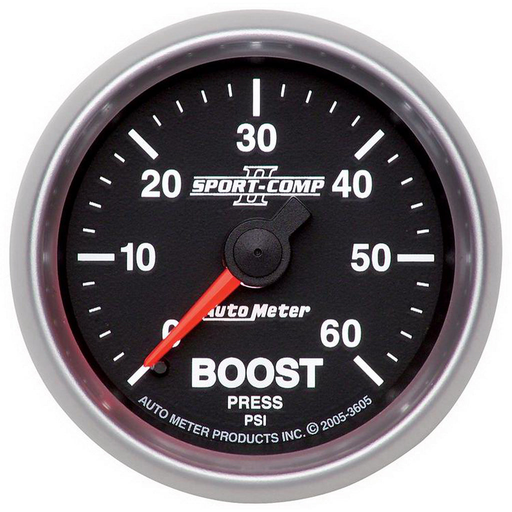AutoMeter 3605 GAUGE, BOOST, 2 1/16", 60PSI, MECHANICAL, SPORT-COMP II