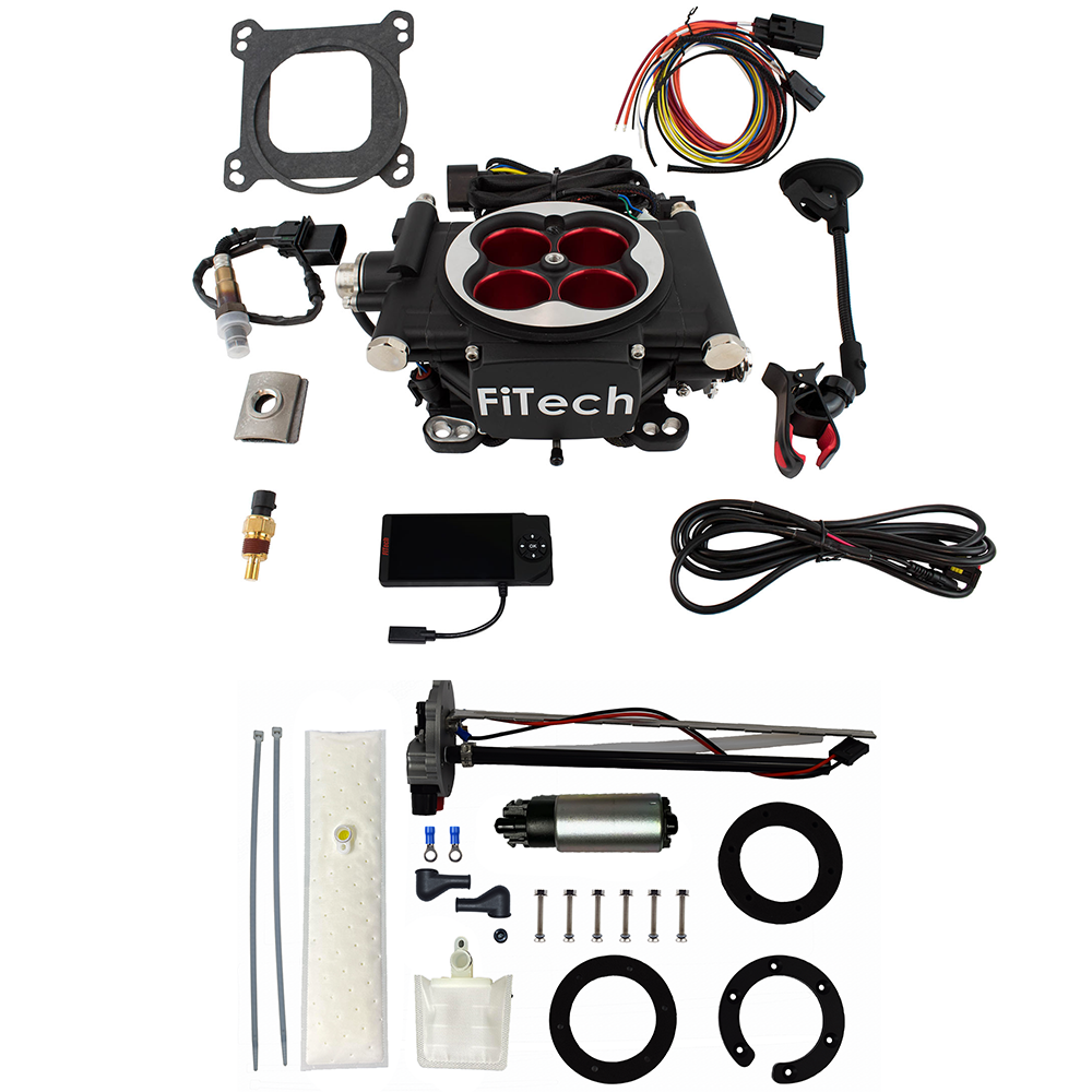 FiTech Fuel Injection 36104 Go EFI 4 600 HP Power Adder Matte Black EFI SystemMaster Kit