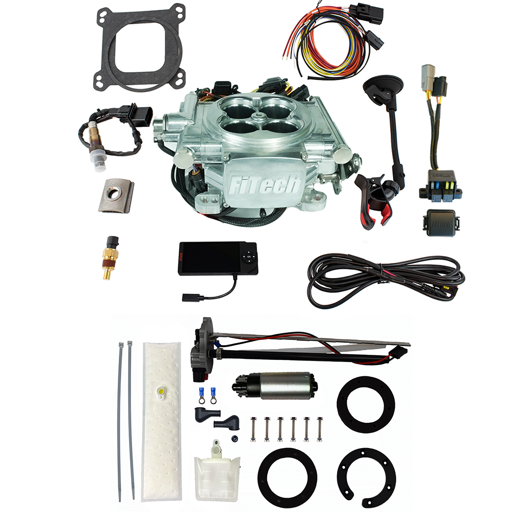 FiTech Fuel Injection 36106 Go EFI 4 600 HP Power Adder Bright Aluminum EFI System Master Kit