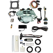 Load image into Gallery viewer, FiTech Fuel Injection 36106 Go EFI 4 600 HP Power Adder Bright Aluminum EFI System Master Kit