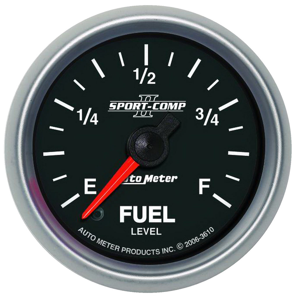 AutoMeter 3610 GAUGE, FUEL LEVEL, 2 1/16", 0-280O PROGRAMMABLE, SPORT-COMP II