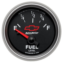 Load image into Gallery viewer, AutoMeter 3613-00406 GAUGE, FUEL LEVEL, 2 1/16", 0OE TO 90OF, ELEC, CHEVY RED BOWTIE, BLACK
