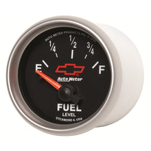 Load image into Gallery viewer, AutoMeter 3613-00406 GAUGE, FUEL LEVEL, 2 1/16", 0OE TO 90OF, ELEC, CHEVY RED BOWTIE, BLACK