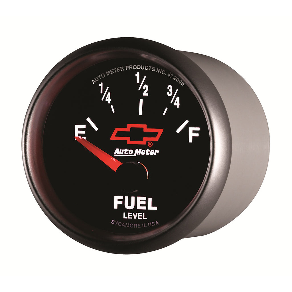 AutoMeter 3613-00406 GAUGE, FUEL LEVEL, 2 1/16", 0OE TO 90OF, ELEC, CHEVY RED BOWTIE, BLACK