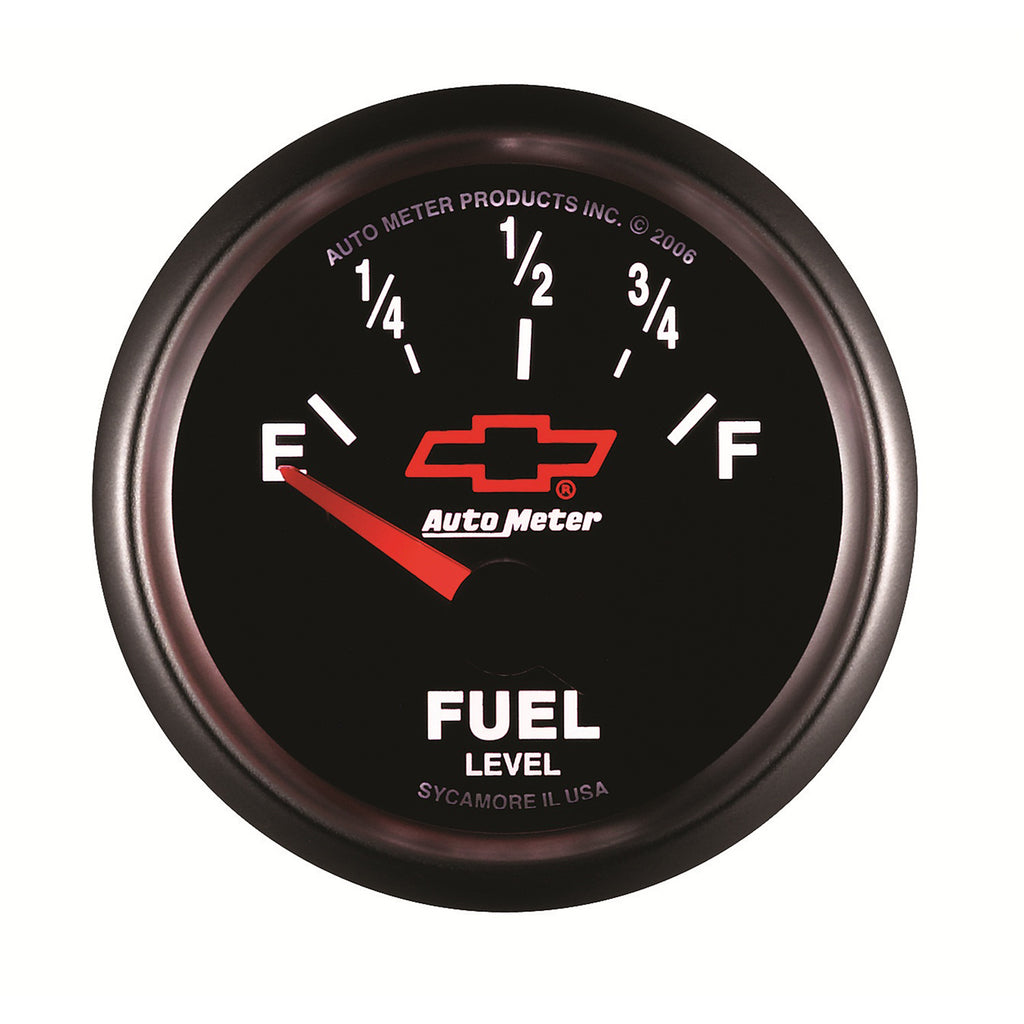 AutoMeter 3613-00406 GAUGE, FUEL LEVEL, 2 1/16", 0OE TO 90OF, ELEC, CHEVY RED BOWTIE, BLACK