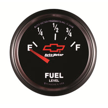 Load image into Gallery viewer, AutoMeter 3613-00406 GAUGE, FUEL LEVEL, 2 1/16", 0OE TO 90OF, ELEC, CHEVY RED BOWTIE, BLACK