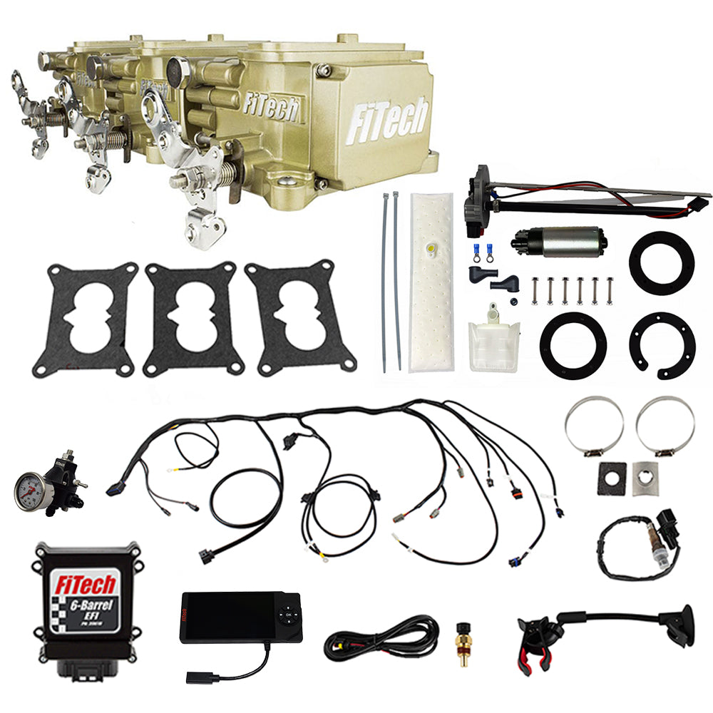 FiTech Fuel Injection 36132 Go EFI 3x2 Tri Power 600 HP Classic Gold EFI System Master Kit
