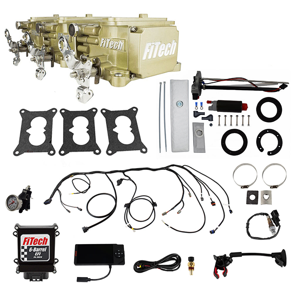 FiTech Fuel Injection 36133 Go EFI 3x2 Tri Power 600 HP Classic Gold EFI System Master Kit
