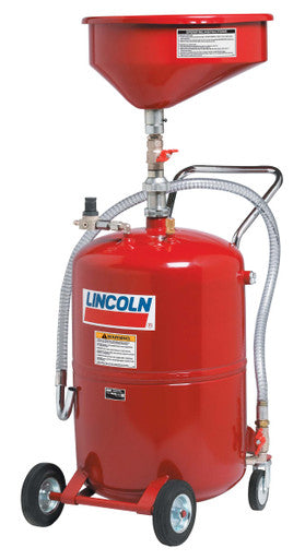 Lincoln Industrial 3614 Pressurized Used Oil Evacuation Drain, 20 Gallon Capacity, Steel Construction, Red
