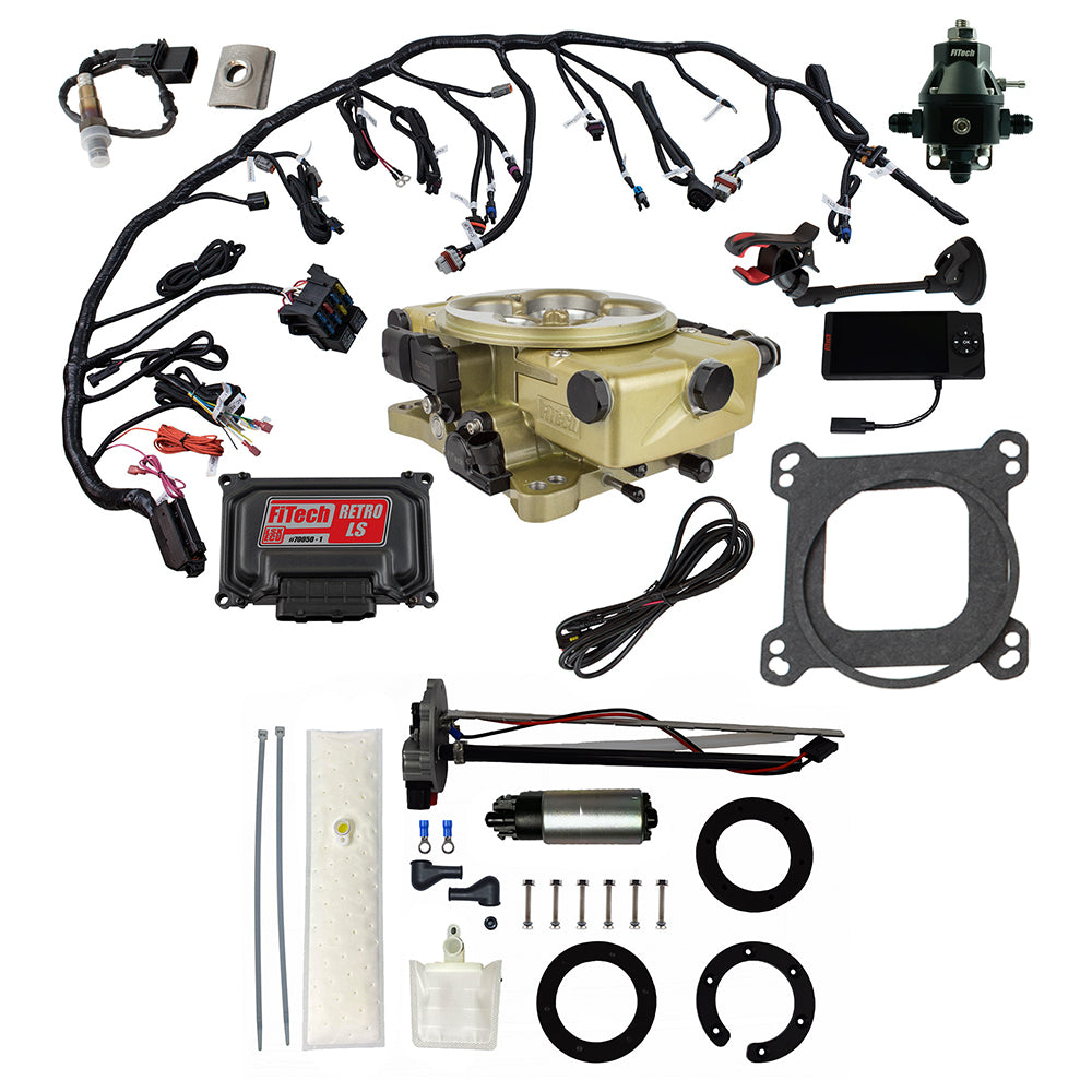 FiTech Fuel Injection 36171 Retro LS 650 HP Classic Gold EFI System Master Kit