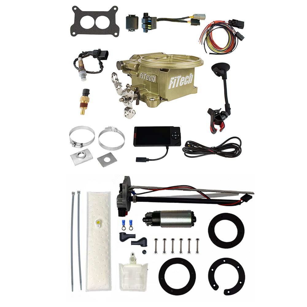 FiTech Fuel Injection 36191 Go EFI 2 Barrel 400 HP Classic Gold EFI System Master Kit