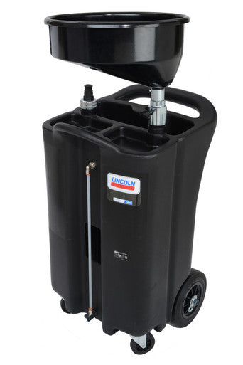 Lincoln Industrial 3626 Portable Plastic Non-Pressurized Used Fluid Drain, 26 Gallon Capacity, Black