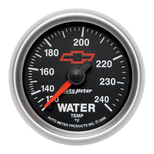 Load image into Gallery viewer, AutoMeter 3632-00406 GAUGE, WATER TEMP, 2 1/16", 120-240?F, MECHANICAL, CHEVY RED BOWTIE, BLACK