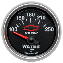 Load image into Gallery viewer, AutoMeter 3637-00406 GAUGE, WATER TEMP, 2 1/16", 100-250?F, ELECTRIC, CHEVY RED BOWTIE, BLACK