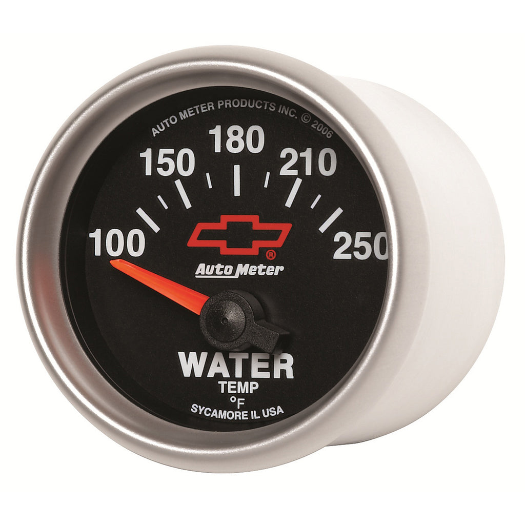 AutoMeter 3637-00406 GAUGE, WATER TEMP, 2 1/16", 100-250?F, ELECTRIC, CHEVY RED BOWTIE, BLACK