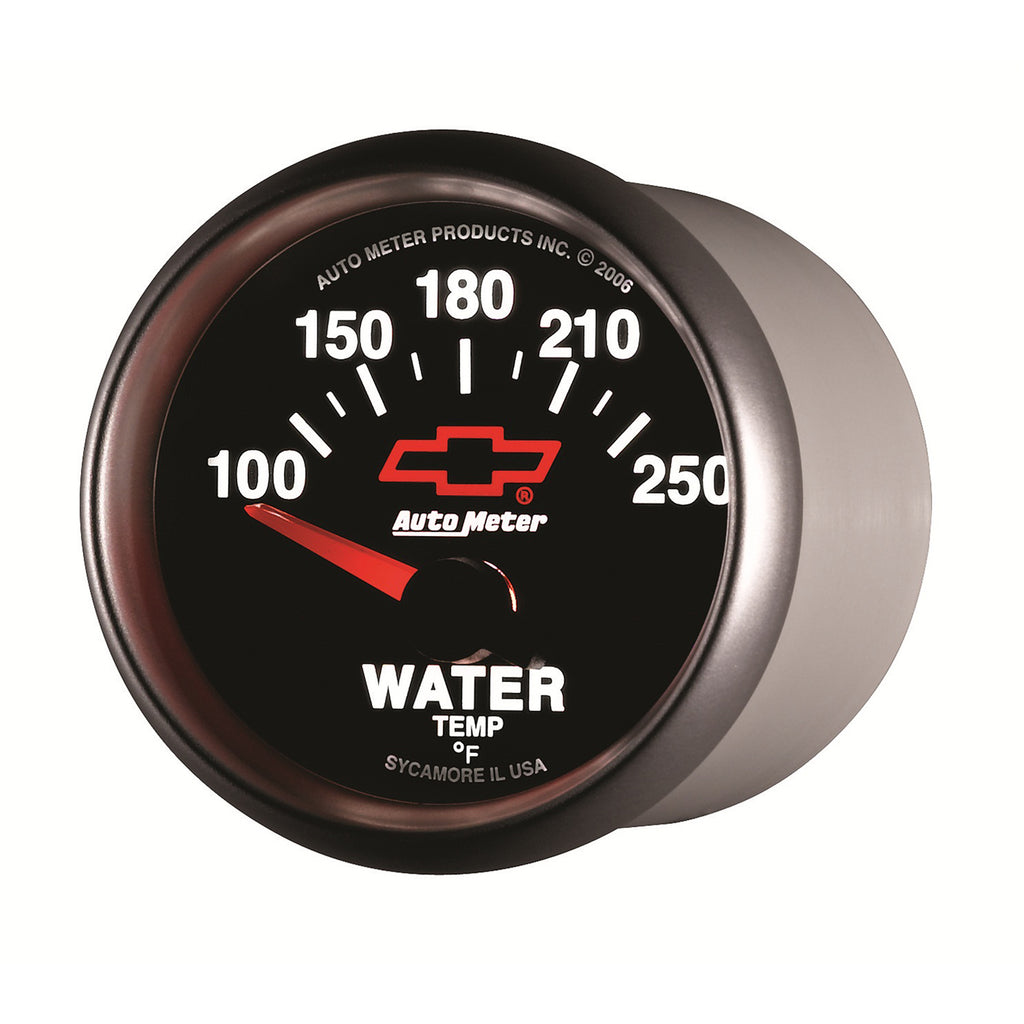 AutoMeter 3637-00406 GAUGE, WATER TEMP, 2 1/16", 100-250?F, ELECTRIC, CHEVY RED BOWTIE, BLACK
