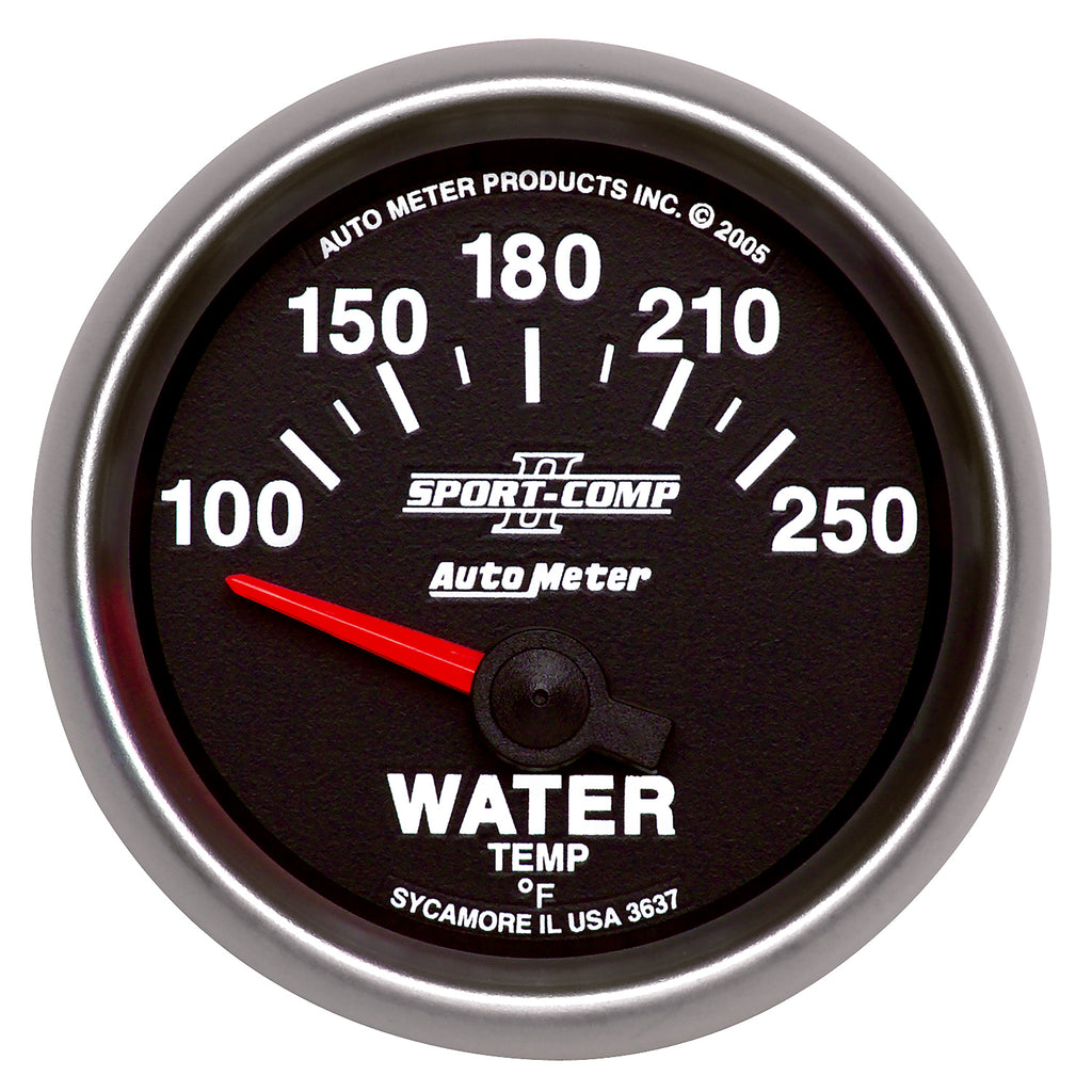 AutoMeter 3637 GAUGE, WATER TEMP, 2 1/16", 100-250?F, ELECTRIC, SPORT-COMP II